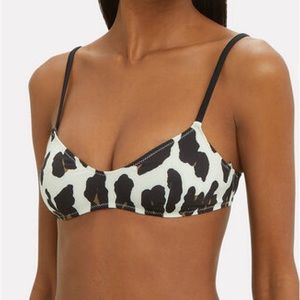 Solid & Striped Rachel Leopard Print Bikini Top
